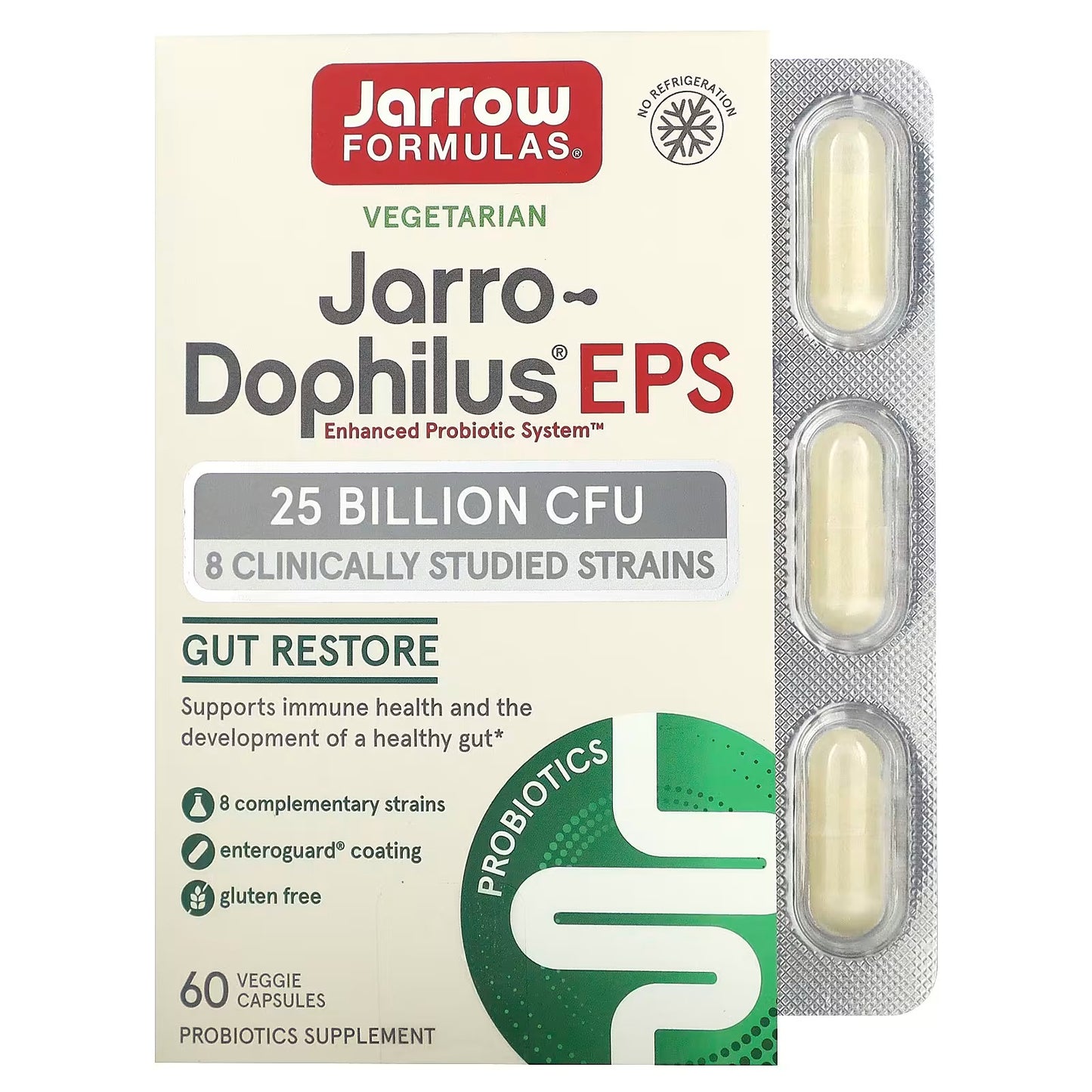 [Jarrow Formulas] Jarro-Dophilus EPS | Probiotic Dietary Supplement for Daily Wellness | 30 / 60 / 120 Veggie Capsules