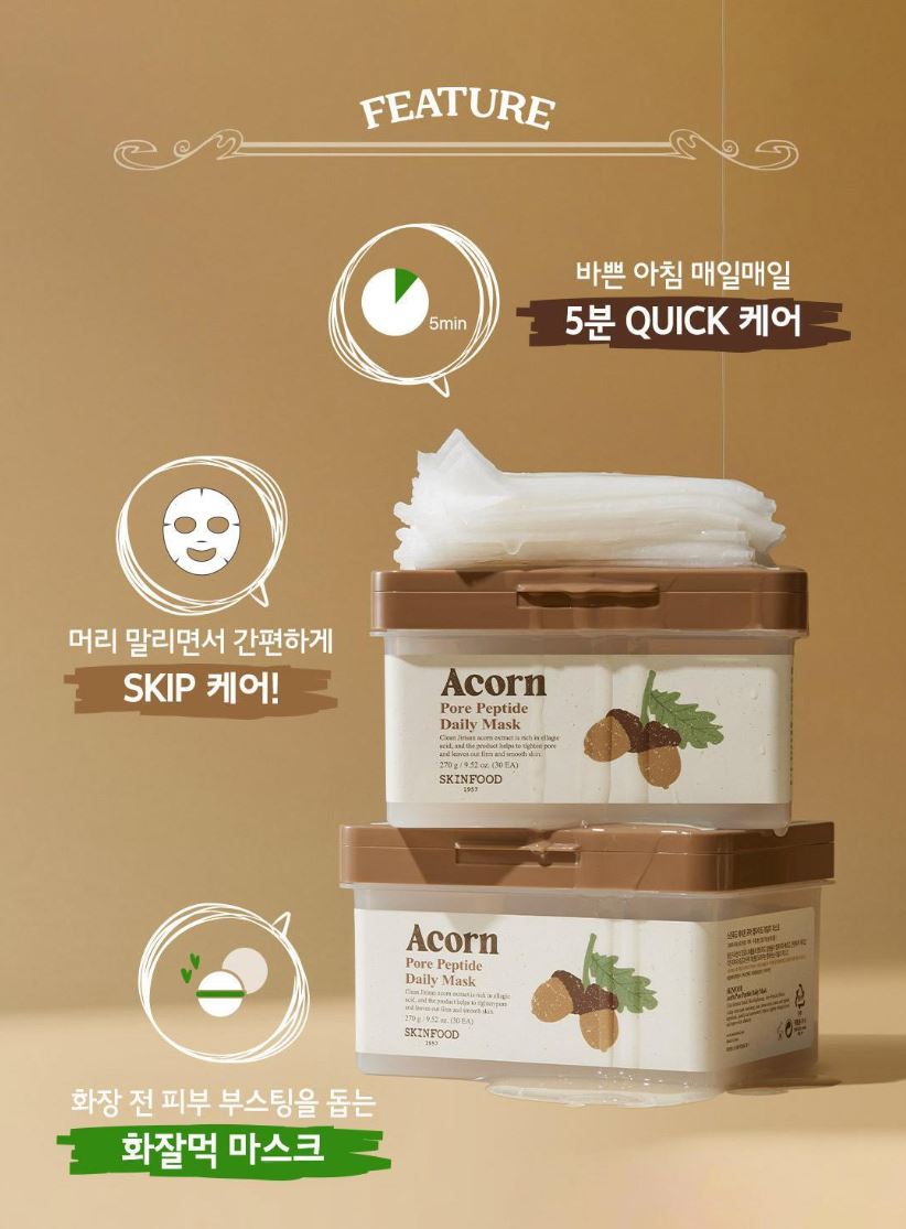 [SKINFOOD] Daily Sheet Mask Hydrating Soft Finish 30 Sheets