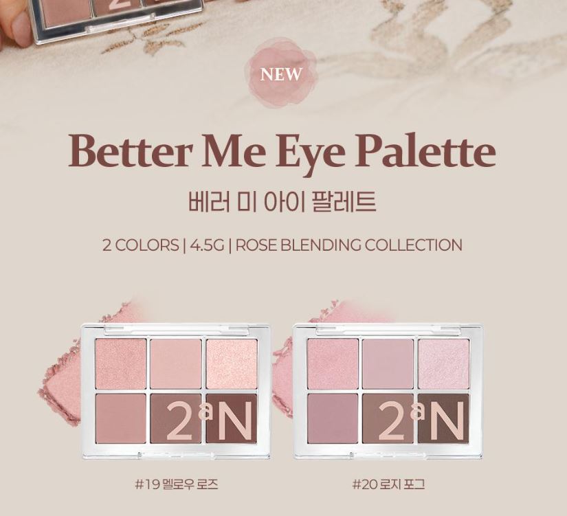 [2aN] Better Me Eye Palette Soft Rose Blending Finish 4.5g (6 Shades)