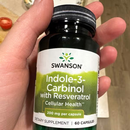 [Swanson] Indole-3-Carbinol with Resveratrol | Plant-Based Dietary Supplement for Daily Wellness | 60 Capsules