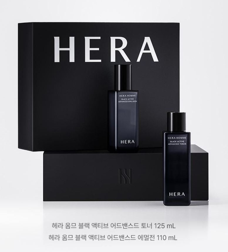 [HERA] Homme Black Active Skincare Set Hydrating Comfort Toner & Emulsion Duo 235ml