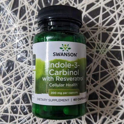 [Swanson] Indole-3-Carbinol with Resveratrol | Plant-Based Dietary Supplement for Daily Wellness | 60 Capsules