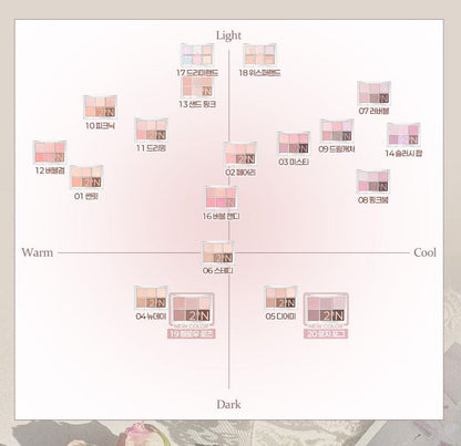 [2aN] Better Me Eye Palette Soft Rose Blending Finish 4.5g (6 Shades)