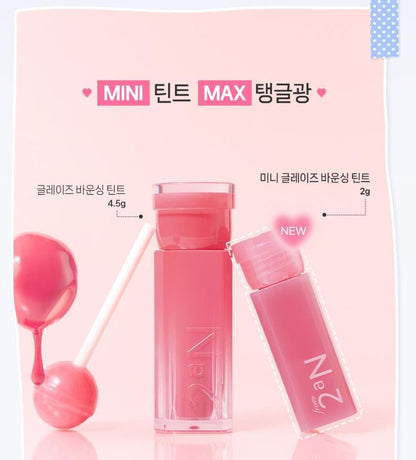 [2aN] Mini Glaze Bouncing Tint Glossy Radiant Finish Lip Tint 2g | 6 Shades