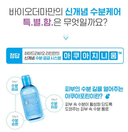 [BIODERMA] Hydrating Toner with Refreshing Water Texture – 500ml Set (+20 Pads) | GlowLab