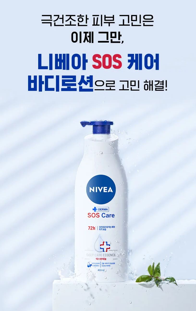 [NIVEA] SOS Care Body Lotion – Soft Hydrating Finish – 400ml x 2