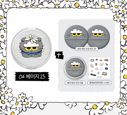 [rom&nd] Bare Water Cushion ZO&Friends Edition – Lightweight Natural Finish Set (Cushion + Refill + 2 Puffs + Stickers)