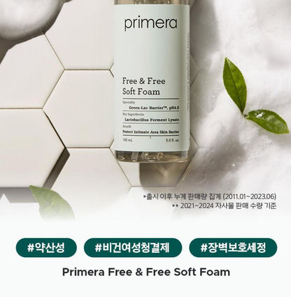 [primera] Free & Free Soft Foam Intimate Cleanser Mild pH 4.5 Set 150ml + 150ml Refill