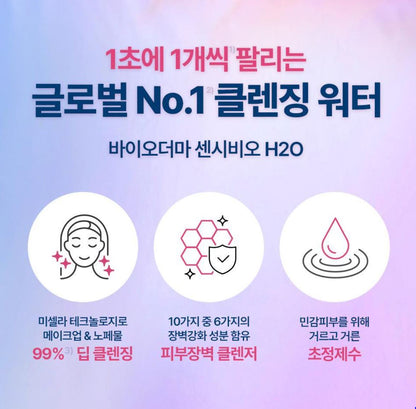 [BIODERMA] Micellar Cleansing Water for Sensitive Skin – Gentle & Lightweight Finish 850ml