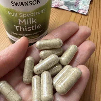 [Swanson] Full Spectrum Milk Thistle – 500mg Vegan Supplement | 100 Capsules