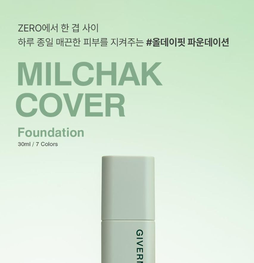 [GIVERNY] Milchak Cover Foundation Smooth Long-Wear Finish 30ml Black Edition (7 Shades)