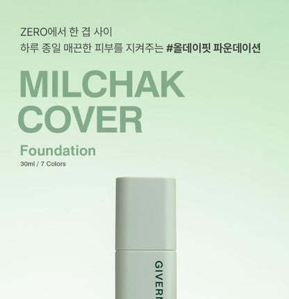 [GIVERNY] Milchak Cover Foundation Smooth Long-Wear Finish 30ml Black Edition (7 Shades)