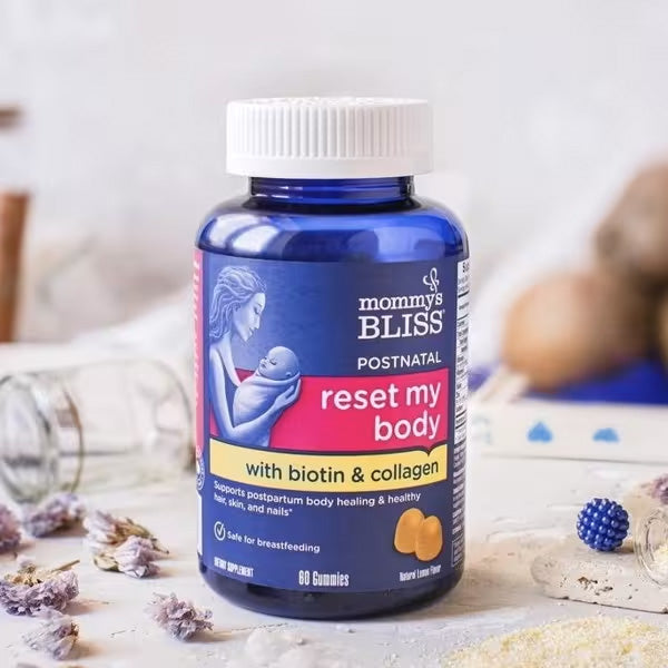 [Mommy’s Bliss] Postnatal Biotin & Collagen Gummies | 60 Gummies | Natural Lemon Flavor