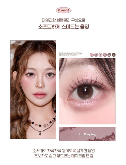 [2aN] Better Me Eye Palette Soft Rose Blending Finish 4.5g (6 Shades)