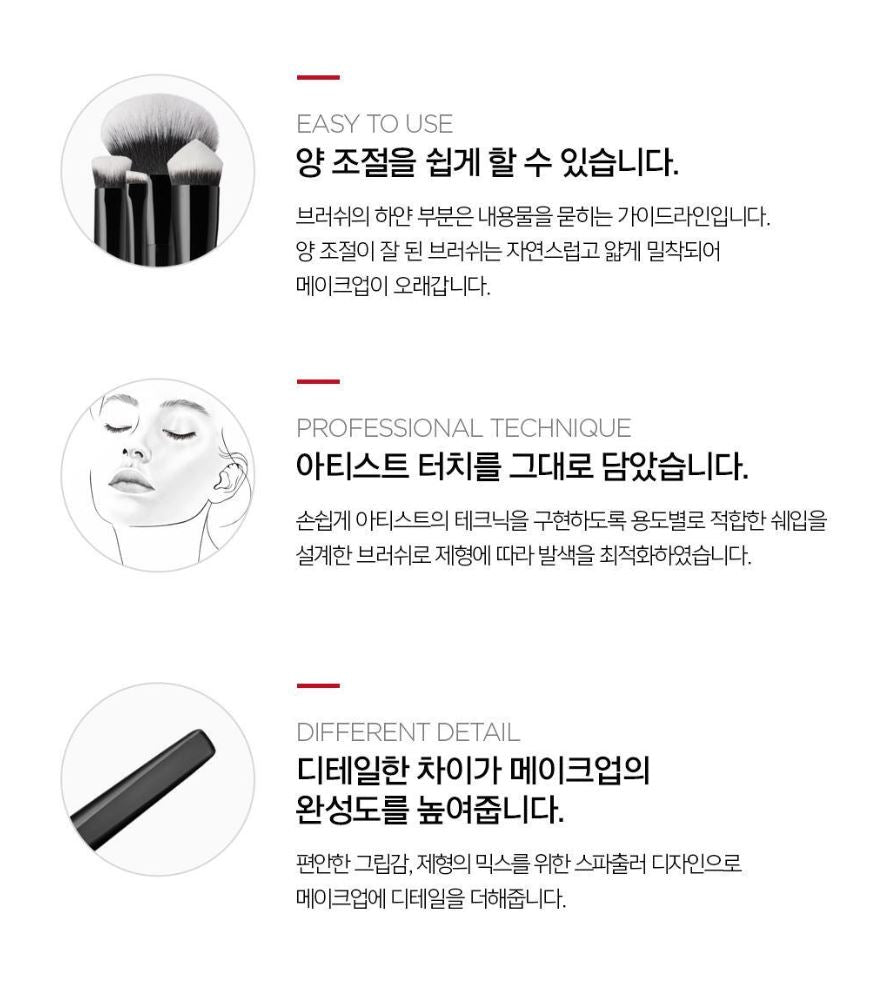 [JUNG SAEMMOOL] Masterclass Eye Brush Portable Kit Precision Blend | 5 Brushes + Pouch