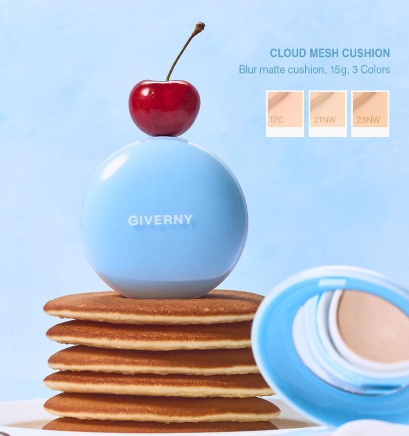 [GIVERNY] Cloud Mesh Cushion Soft Blur Matte Finish SPF40 PA++ 15g (Refill Included)