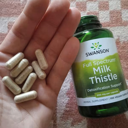 [Swanson] Full Spectrum Milk Thistle – 500mg Vegan Supplement | 100 Capsules