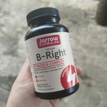 [Jarrow Formulas] Vegan B-Right B-Complex | Balanced B Vitamin Dietary Supplement | 100 Veggie Capsules