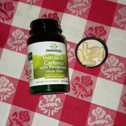 [Swanson] Indole-3-Carbinol with Resveratrol | Plant-Based Dietary Supplement for Daily Wellness | 60 Capsules