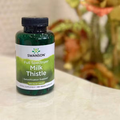 [Swanson] Full Spectrum Milk Thistle – 500mg Vegan Supplement | 100 Capsules