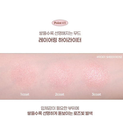 [2aN] Pure Glashy Highlighter Sheer Rose Radiant Glow 1 Shade (14 Colors)