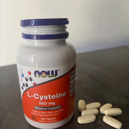 [NOW Foods] L-Cysteine 500mg with Vitamin B6 & C | 100 Vegan Tablets | Dietary Supplement