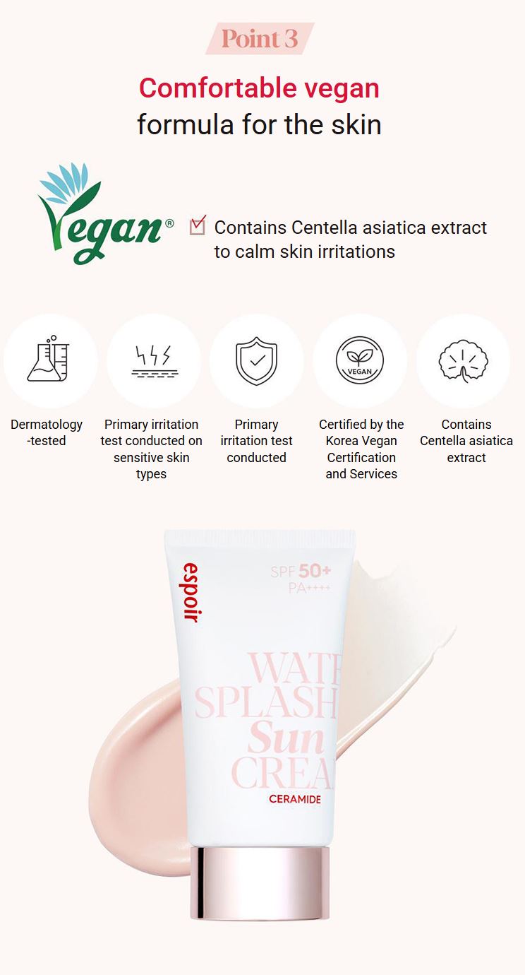 [espoir] Water Splash Sun Cream Ceramide SPF50+ PA++++ | 60มล.