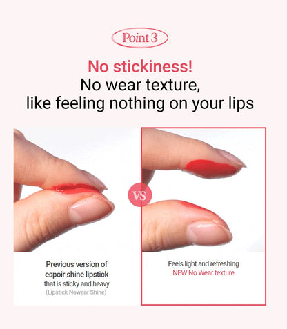 [espoir] Nowear Lipstick Balming Glow – Soft Radiant Lip Color – 3g