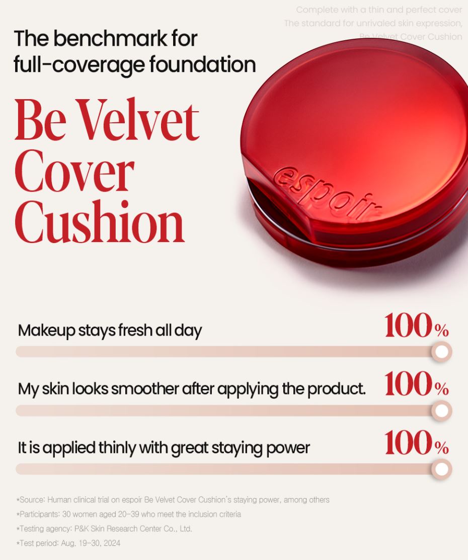 [espoir] Be Velvet Cover Cushion 15g + Refill | Long-Wear Velvet Finish SPF42 PA++