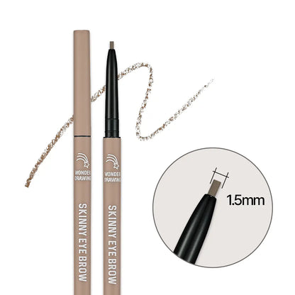 [Holika Holika] Wonder Drawing Skinny Eyebrow – Soft Natural Brow Finish – Single or Duo Set