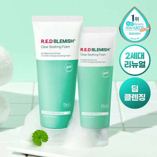[Dr.G] Red Blemish Clear Soothing Foam Set with Soft Creamy Lather | 2-Piece Option