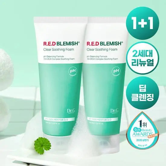 [Dr.G] Red Blemish Clear Soothing Foam Set with Soft Creamy Lather | 2-Piece Option