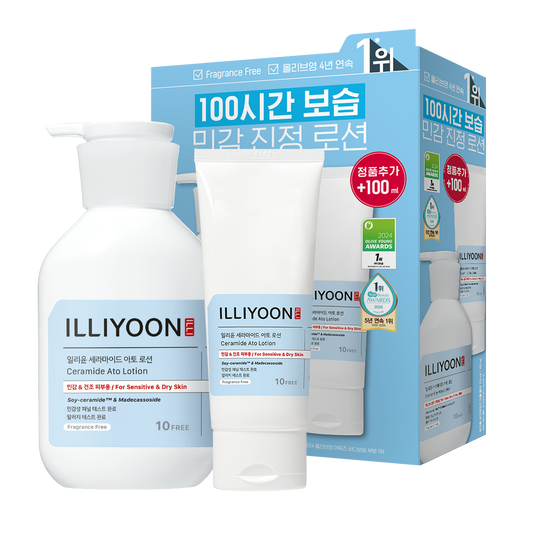 [illiyoon] Ceramide Ato Lotion Lightweight Moisturizing Body Lotion Set 334ml + 100ml