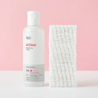 [Dr.G] A-Clear Balancing Toner with Fresh Hydrating Finish 200ml (+ Cotton Pads 70 pcs)