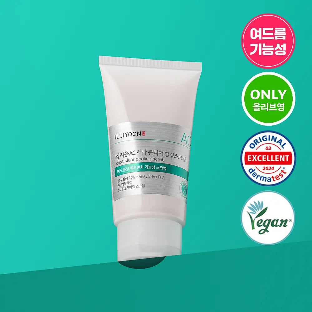 [illiyoon] Cica Acne Body Scrub Smooth Exfoliating Cream Set 200 ml + Wash 50 ml