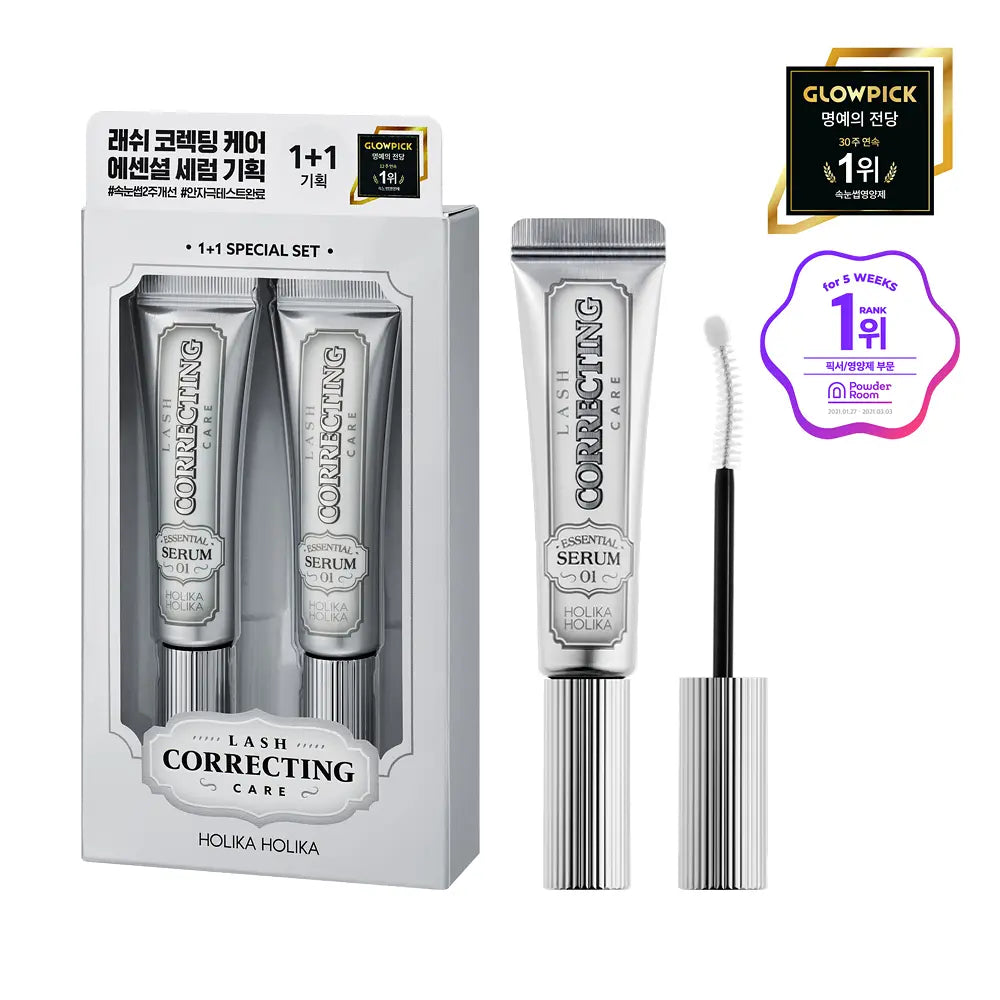[Holika Holika] Lash Correcting Mascara & Eyelash Curler Set – Soft Definition Finish – 2-Piece Kit