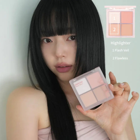 [vdl] Cheek Stain Palette Soft Glow Multi Texture Blush Palette 1 Compact