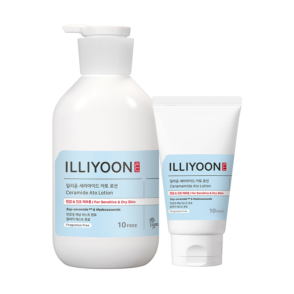 [illiyoon] Ceramide Ato Lotion Lightweight Moisturizing Body Lotion Set 600ml + 128ml