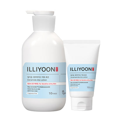 [illiyoon] Ceramide Ato Lotion Lightweight Moisturizing Body Lotion Set 334ml + 100ml
