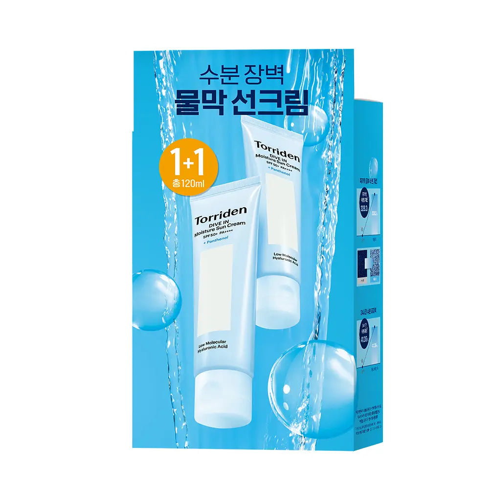 [Torriden] Moisture Sun Cream Duo Set with Fresh Lightweight Finish SPF50+ PA++++ 60ml (1+1 Count)