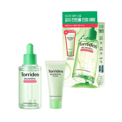 [Torriden] Cica Control Serum Set with Fresh Lightweight Finish 50ml + Bonus Cream 20ml