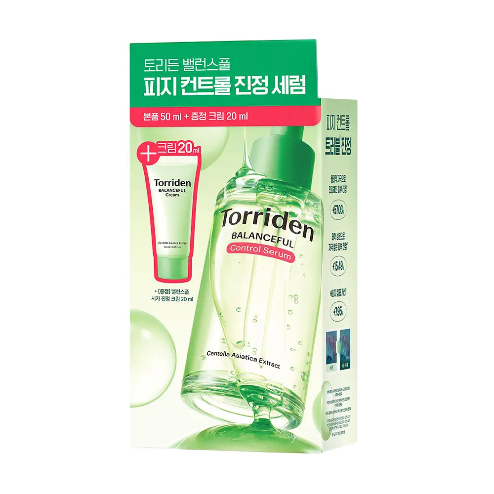[Torriden] Cica Control Serum Set with Fresh Lightweight Finish 50ml + Bonus Cream 20ml