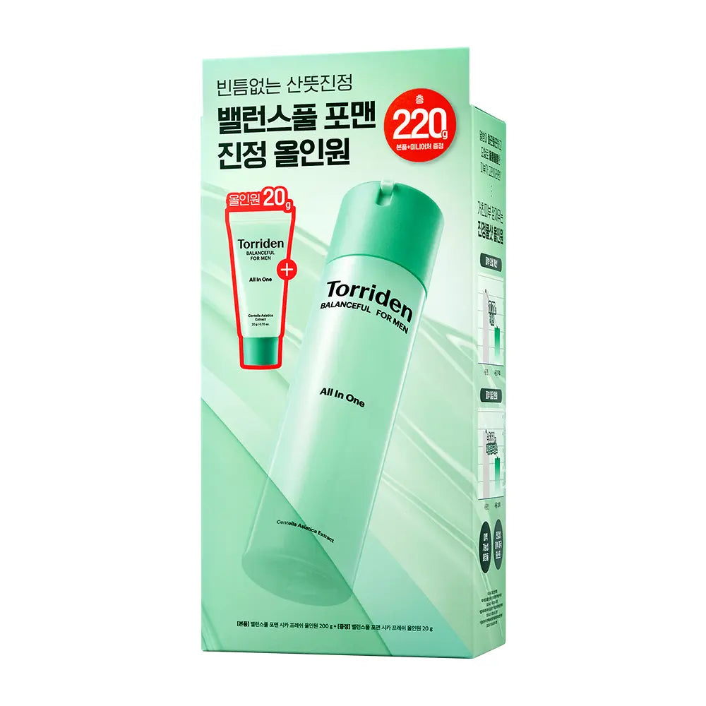 [Torriden] Men’s Cica Fresh All-in-One Moisturizer with Light Comfort Finish 200g + Mini 20g Option