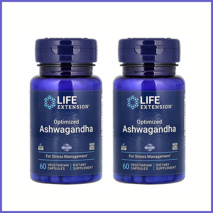 [LIFE EXTENSION] Optimized Ashwagandha 125mg | 60 Vegetarian Capsules x 2 Bottles | Shipping from Korea