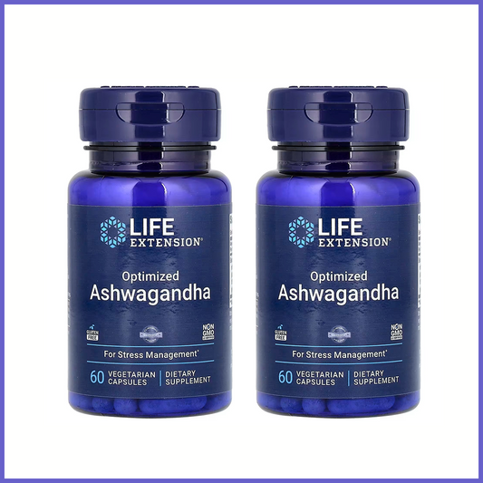 [LIFE EXTENSION] Optimized Ashwagandha 125mg | 60 Vegetarian Capsules x 2 Bottles | Shipping from Korea