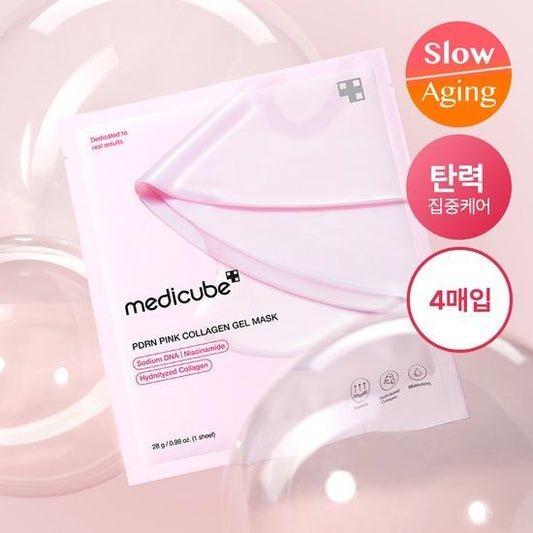 [Medicube] Pink Collagen Gel Mask – Refreshing Dewy Finish – 4 Sheet Masks