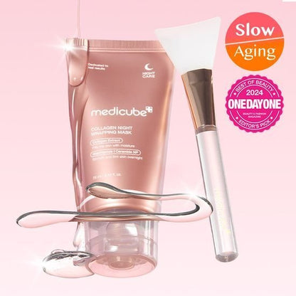[Medicube] Collagen Night Wrapping Mask with Dewy Radiant Finish + Brush | 75ml