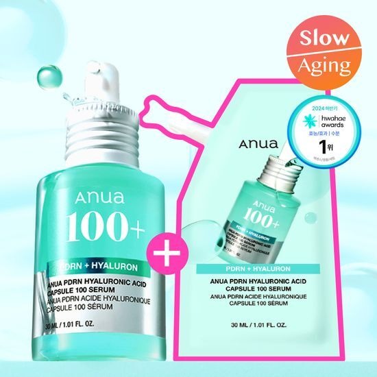 [Anua] PDRN Hyaluronic Acid Capsule 100 Serum 30ml + 30ml Refill by oliveYoung