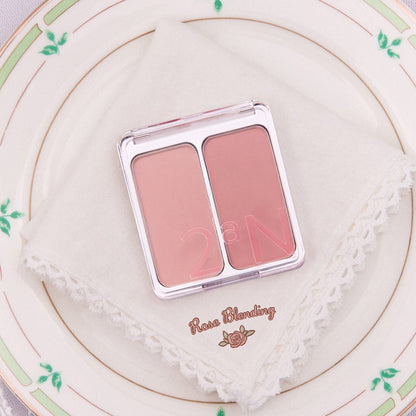 [2aN] Dual Cheek Blush Palette Soft Rose Radiant Finish 2 Shades (18 Colors)