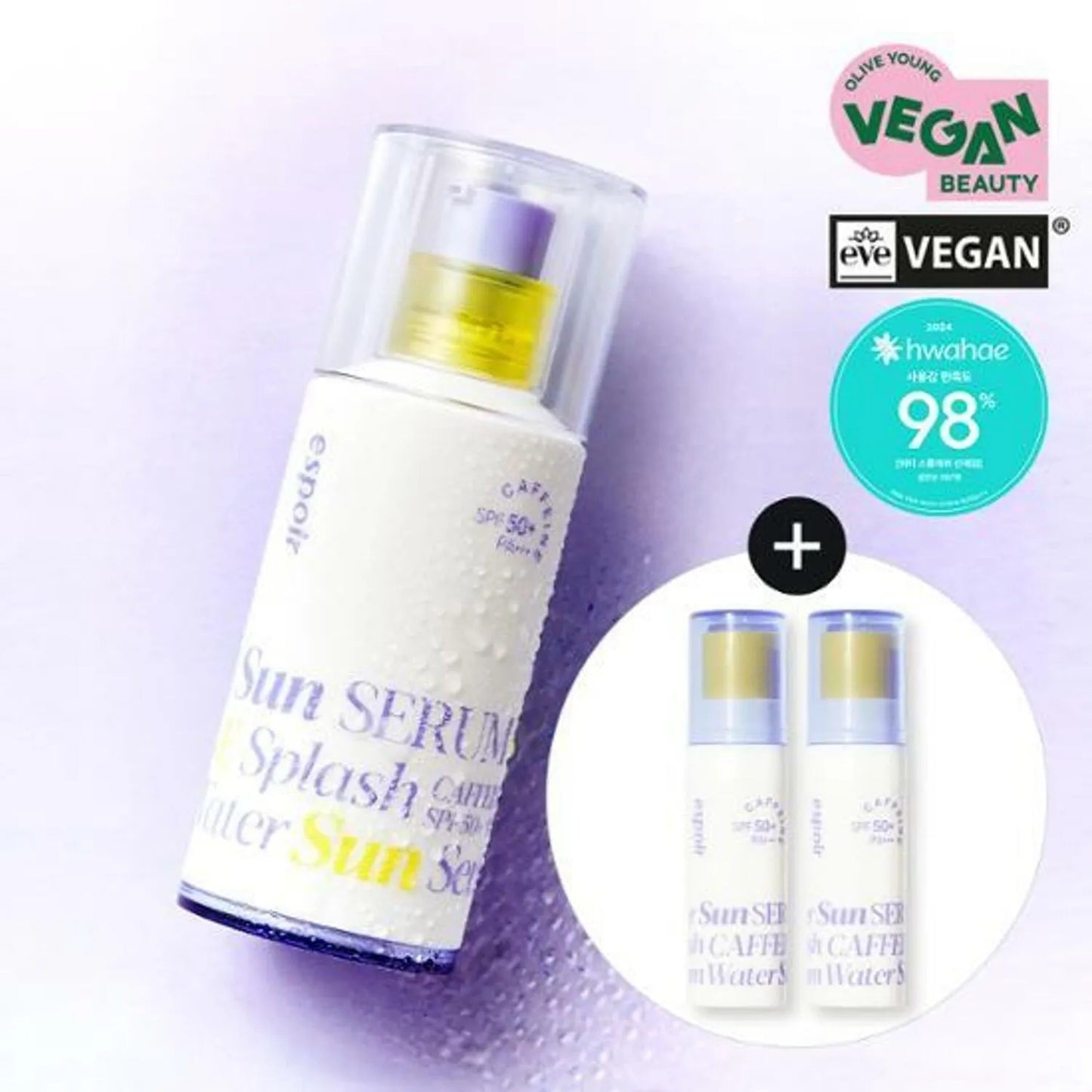 [espoir] Water Splash Sun Serum SPF 50+ PA+++ | Hydrating Vegan Sun Serum 50mL + 10mL Set